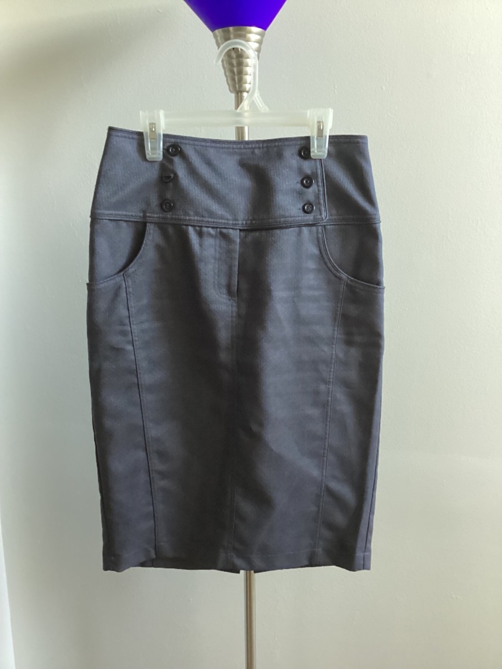 Gunmetal high waisted pencil skirt